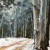 Snowy road near Oberon  oil on canvas board  61 x 41cm  $1,600 AUD