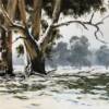 Snow amongst the gums   oil on canvas board  61 x 46cm  $1,850 AUD