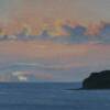 "Sunrise off Lord Howe"  oil on canvas on board  38cm x 15cm  $410  AUD