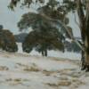 "Oberon snowfall"  oil on canvas on board  71 x 41cm  $1800  AUD