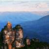 "Afternoon glow, Three Sisters, Katoomba"  oil on stretched canvas (framed)  152 x 71cm   $8,400  AUD