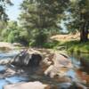 "Fish River, Flat Rock"  oil on canvas board  61 x 46cm  $1,750 AUD