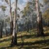 "Clearing mist along the bush track" oil on stretched canvas  183 x 122cm  SOLD