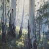 "Eucalypts in the mist"  oil on canvas board  91 x 61cm  SOLD